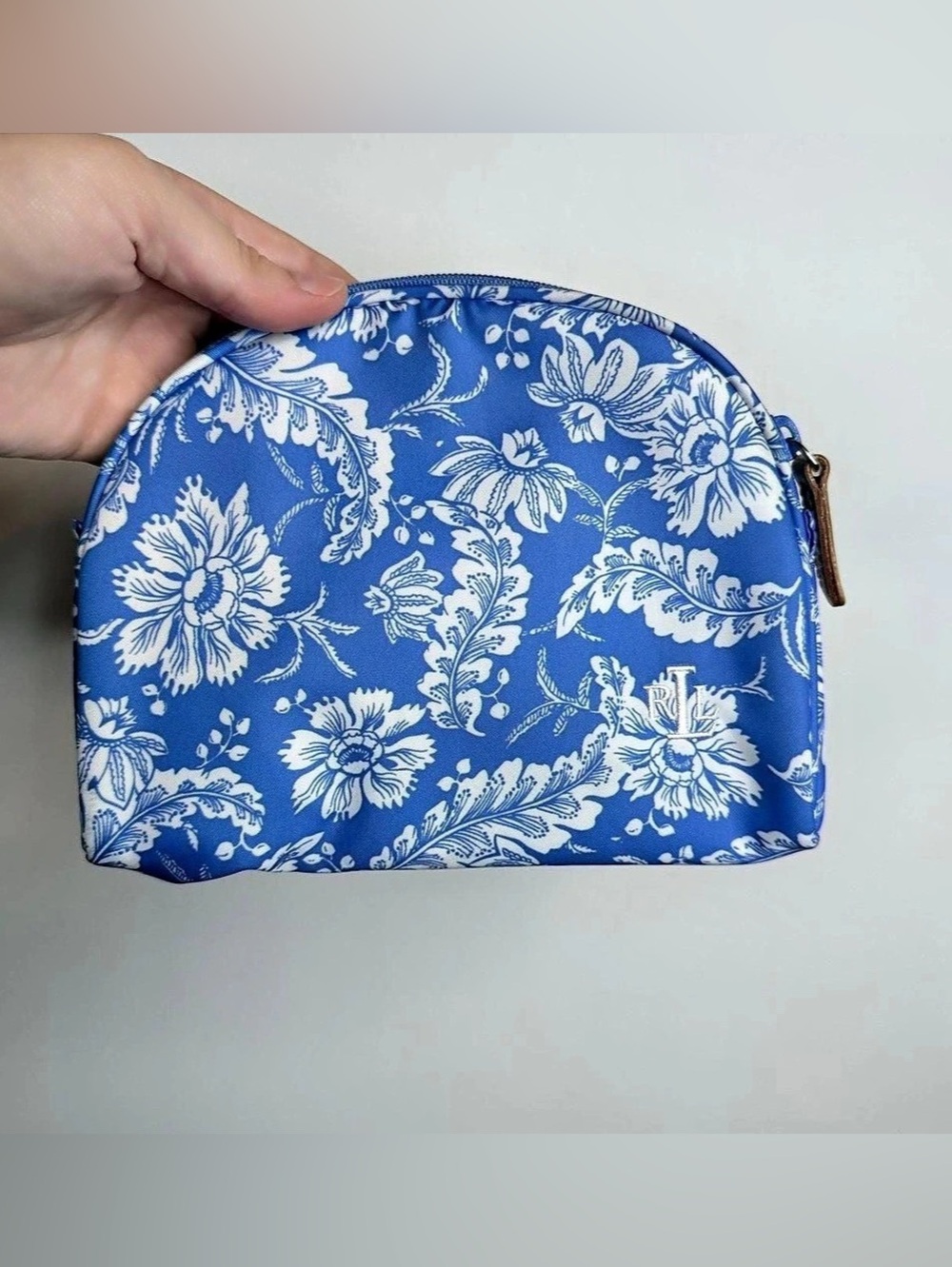 Lauren Ralph Lauren Nylon Cosmetic Pouch Floral Blue & White
